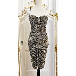 John Richmond Brown/Beige Paisley Print Dress, size IT 42, US 6, S-M